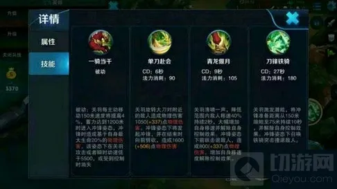 王者荣耀关羽技能图片 关羽技能详细解读