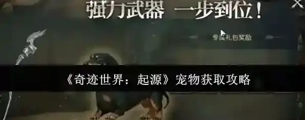 《奇迹世界：起源》宠物获取攻略
