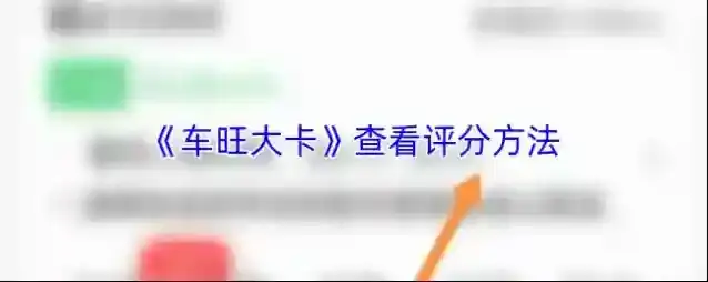 《车旺大卡》查看评分方法