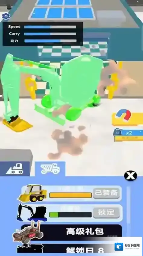 模拟工程车施工