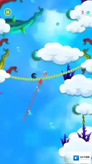 滚动的绳索天空小球