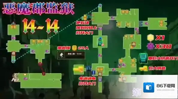 坎公骑冠剑世界14恶魔郡14-14三星全收集通关攻略