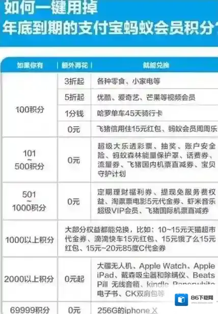 支付宝蚂蚁积分